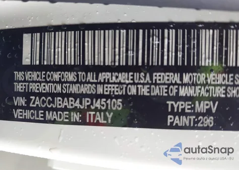 2018 Jeep Renegade Sport 4X4 z USA, uszkodzony, nr VIN ZACCJBAB4JPJ45105